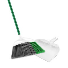 Libman XL Precision Angle Broom Green Steel Handle Dustpan