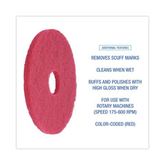 BWK4014RED 14 In. Diameter Buffing Floor Pads – Red (5/Carton)