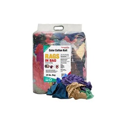 Recycled Color Knit T-Shirt Wiping Rags – 50 lbs. Case 2×25 lbs. Compressed Bags