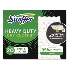 Swiffer 77197 10.3″ x 7.8″ Heavy-Duty Dry Refill Cloths – White (80/CT) New