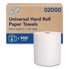 Scott 02000 8 in. x 950 ft. Essential Hard Roll Towels – White (6 Rolls/CT) New