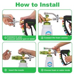 DUSICHIN Foam Cannon Pressure Washer Gun+Foam Cannon+Dual Connector+Nozzle