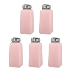 5pcs 8.5 Oz/250ml Alcohol Push Down Pump Dispenser Bottle Press, Pink
