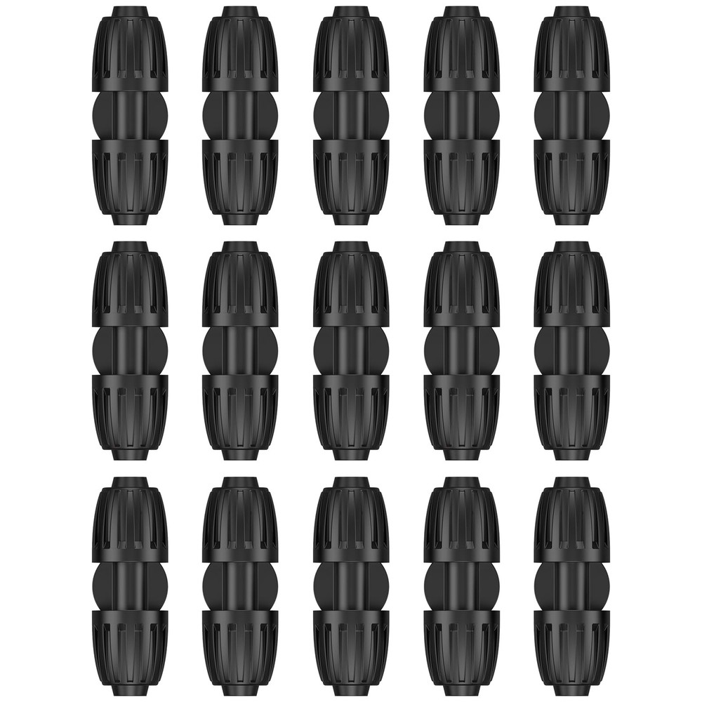 Pawfly 15 Pcs Drip Irrigation Fittings for 1/2 15pcs 1/2″ Nut Coupling, Black