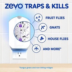 Zevo Flying Insect Traps – Plug-in Indoor Fly 2 Devices & 2 Cartridges, White