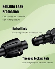 Pawfly 15 Pcs Drip Irrigation Fittings for 1/2 15pcs 1/2″ Nut Coupling, Black