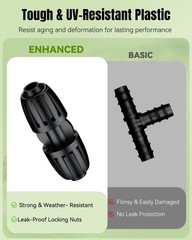 Pawfly 15 Pcs Drip Irrigation Fittings for 1/2 15pcs 1/2″ Nut Coupling, Black