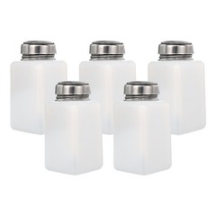 6 Oz/180ml Alcohol Push Down Pump Dispenser Bottle Press White, 5Pcs