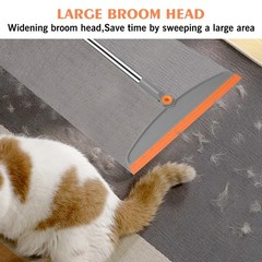 Multifunction Magic Broom, 54 Inch Adjustable Long Handle Gray Orange