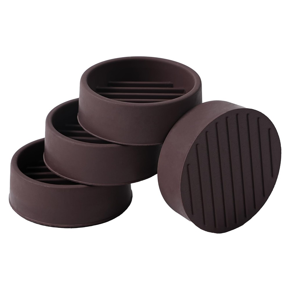 1.5×1.5 Round Rubber Furniture Caster Cups, Anti-Sliding 4 Pcs Brown, Brown