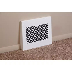Tuscan 15 In. X 12 In. Steel Gravity Baseboard Floor Register, White/Powder Coat