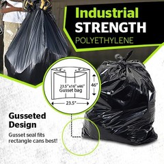Aluf Plastics 45 Gallon 1.4 Mil Black Heavy Duty Garbage Bags – 40 Inch X 46