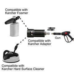 M MINGLE Compatible Pressure Washer Adapter, with Karcher Black