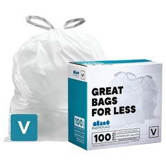 Plasticplace Custom Fit Trash Bags, Compatible 100 Count (Pack of 1), White