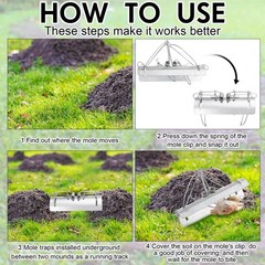 Mole Trap Half Round Metal Killer Reusable Ground Squirrel Silver