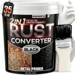 Rust Converter Paint & Metal Primer 35 oz HeatStable Matte Black for Trucks