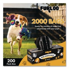 Furloo FLO210 8″ x 13″ Dog Waste Station Refill Bags – Black (2000/CT) New