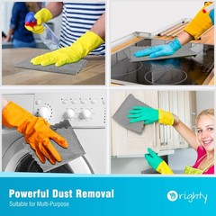 Orighty Microfiber Cleaning Cloth, 5 Pack Highly Absorbent 5 Pack, Grey