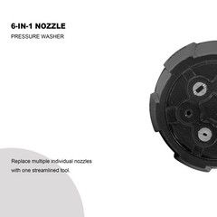 Raincovo Adjustable Pressure Washer Nozzle 6-in-1, Stainless Steel, Black