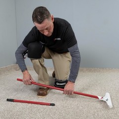 12″ Carpet Rake & Groomer with 51″ Adjustable Handle for Pet Hair Removal