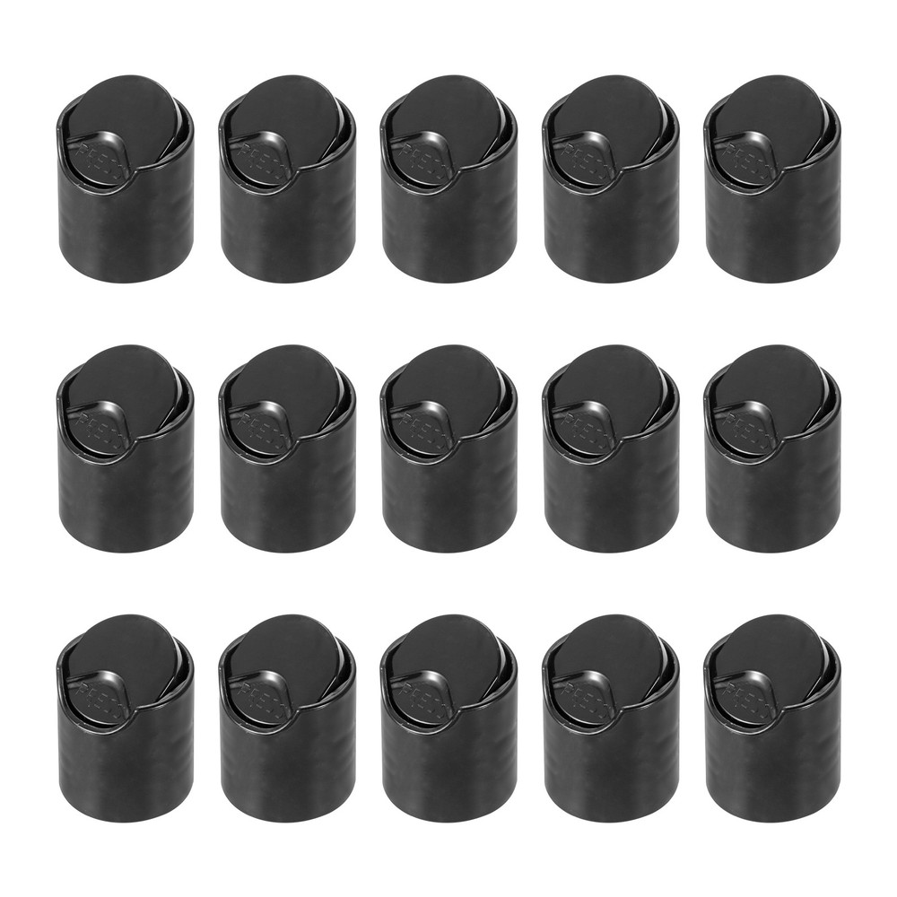 15Pcs Black Disc Top Caps Replacement 24/410 Press Disk Cap 1.1×1.1×0.9”