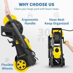 2000 PSI Electric Pressure Washer 1.65 GPM 30ft Hose 5 Nozzles Foam Cannon