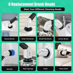 YKYI Electric Spin Scrubber, Cordless Power Scrubber Cleaning 44*16*7cm, Gray
