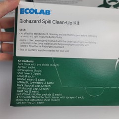 Ecolab Biohazard Response Spill Clean Up Kit & Wall Mount Cabinet Restaurant NOS