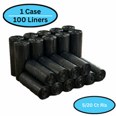 Black LLDPE Trash Can Liner 33 Gallons, 1.25 Mil Star Sealed , 33×39, 100 Qty