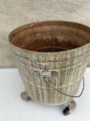 Vintage Geerpres Wringer Inc 2 Gallon Galvanized Mop Bucket Industrial Planter
