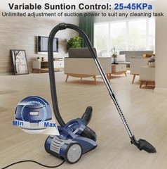 Canister Vacuum Cleaner 45KPa Power Bagless Canister Vacuums for Home with 5 …