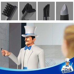 MR.SIGA Grout Cleaner Brush Set, Detail Cleaning 6.2 x 0.7 x 0.8 inch, Black