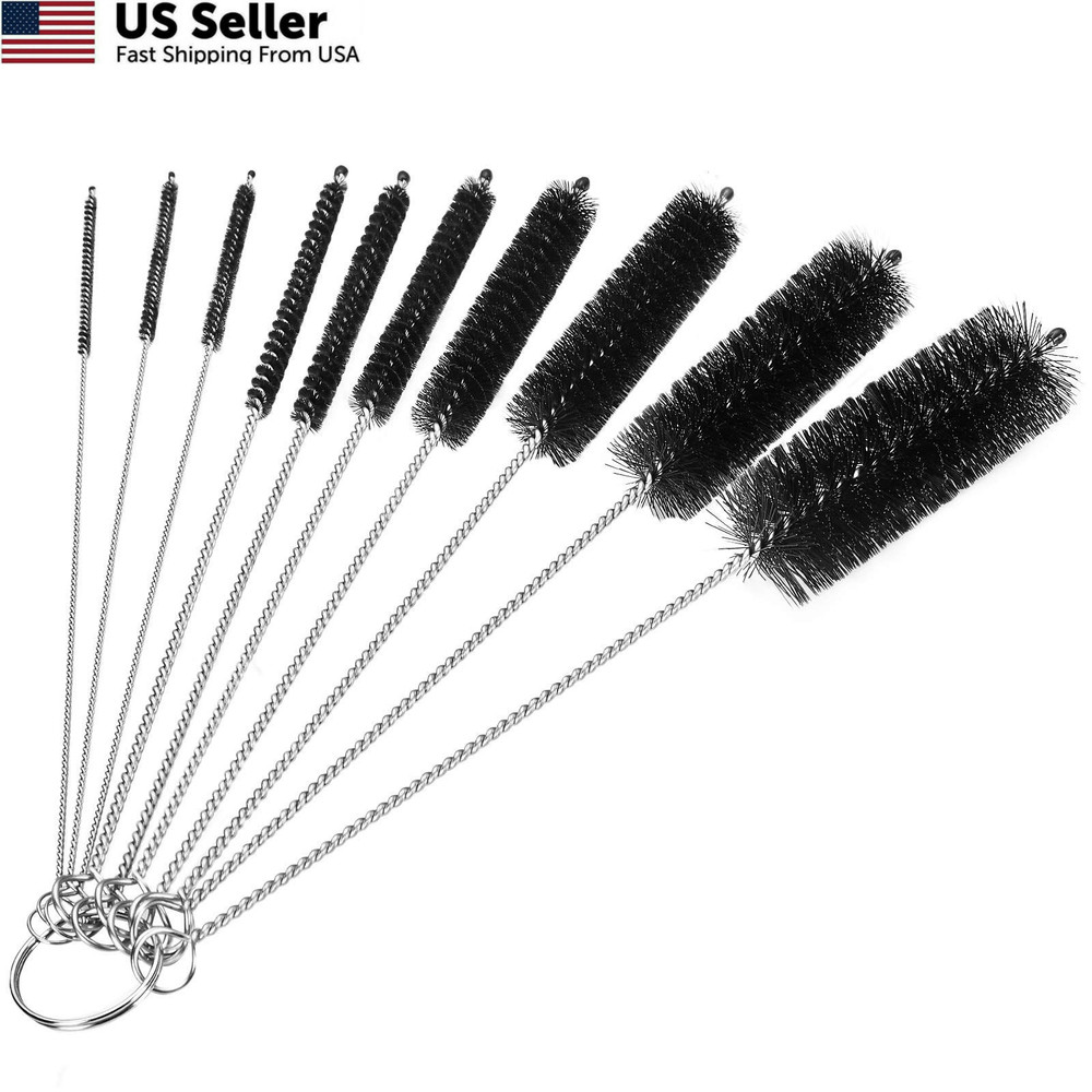 CiaraQ Bottle Cleaning Brushes, 8 Inch Nylon Tube 8.0 (10pcs), Black