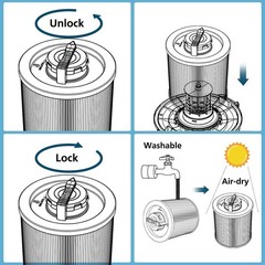 2 Pack DXVC6910 Cartridge Filter Replacement for DEWALT 6-16 Gallon Wet/Dry Vac