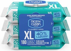 Extra Large Flushable Wipes | 40% Larger Wipes | 6.8″ x 7.5″ Unscented XL Adu…