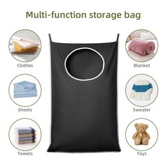 KEEPJOY XL 2-Pack Door Hanging Laundry Hamper, Size 36.5X22.5 XL, Black-2Pack