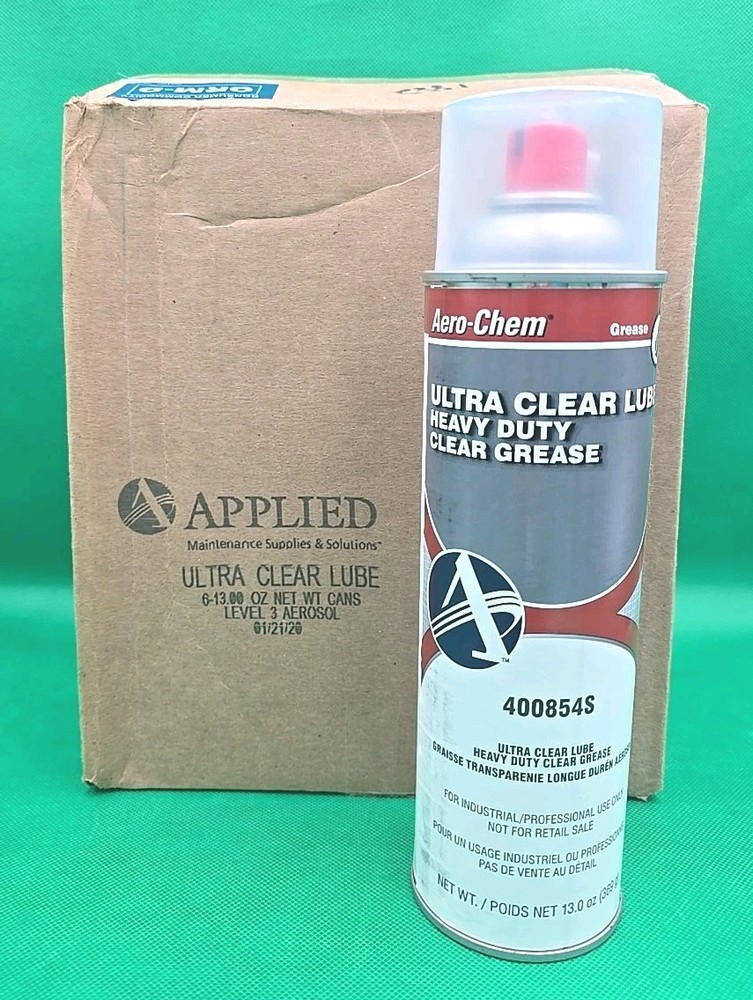 6 Cans Aero Chem Ultra Clear Lubricant Heavy Duty Grease Industrial 13oz New
