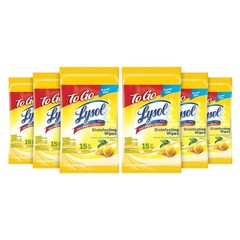 LYSOL Disinfecting Wipes – Lemon & Lime Blossom To-Go Flatpack 15 ct 48 Packs
