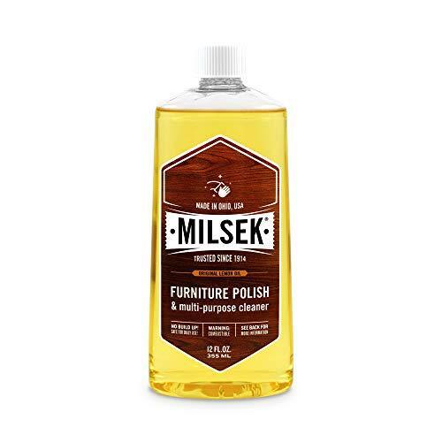 Milsek Furniture Polish and Cleaner with Lemon Oil, 12-Ounce, LM-12