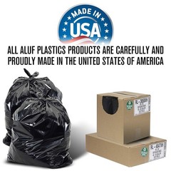 Aluf Plastics – RL-3036XH 20-30 Gallon Trash Can 100 Count (Pack of 1), Black