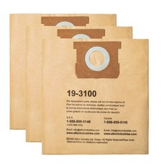 3 Pack STANLEY Filter Bag 19-3100, for 5-8 Gallon Wet/Dry (Pack of 3), Brown