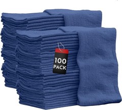 Auto Mechanic Shop Towels 100 Pack Bulk Rags 100% Cotton Commercial Grade Shop R