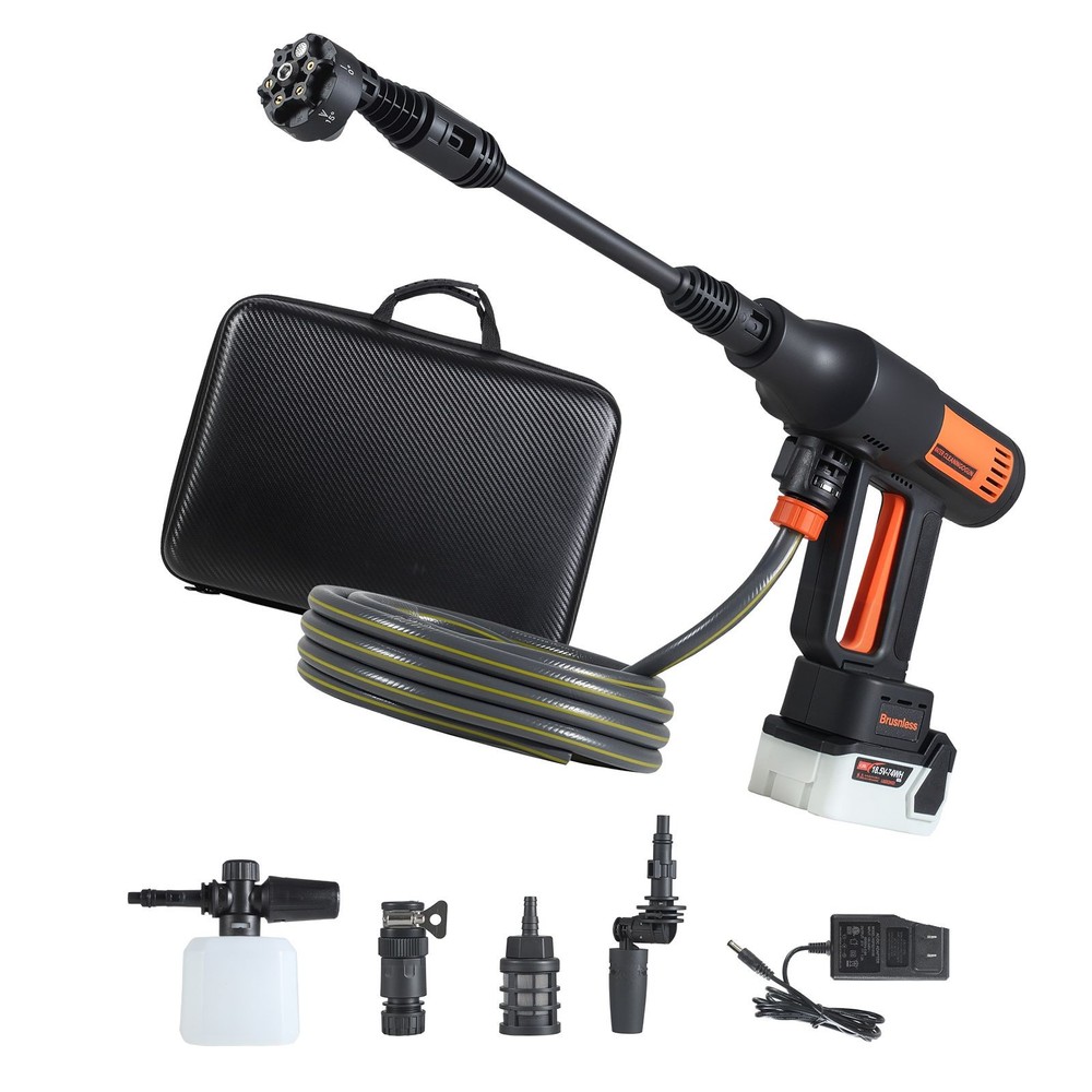 Cordless Pressure Washer, 1200PSI, Brushless Motor, 6 – in – 1 Nozzle, 4 Speeds