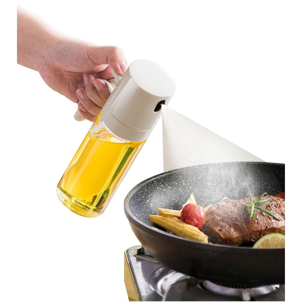PREMIUS Glass Oil Sprayer Bottle, 8.45 Ounces, Thumb Pump 8.5 natural