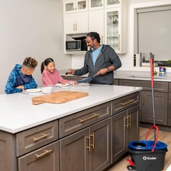 O-Cedar Rinseclean Spin Mop Bucket System Clean Clean Water Removes 99 Of