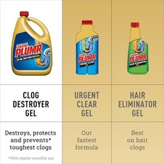 Liquid-Plumr Pro-Strength Clog Destroyer Gel with PipeGuard, Liquid Drain…
