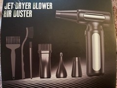 NIB Jet Dryer Blower Air Duster with Kit-6 Attachments-instruction Book-USB Cord
