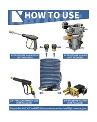 Pressure Washer Hose 200FT 3/8″ for Cold and Hot Water 212°F, with Swivel Q