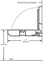 KOALA KARE KB208-01 OVAL BABY CHANGING STATION Horizontal Grey Surface Wall