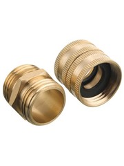 M MINGLE Garden Hose Adapter, Male to Male, Female Female, 3/4 inch, Gold